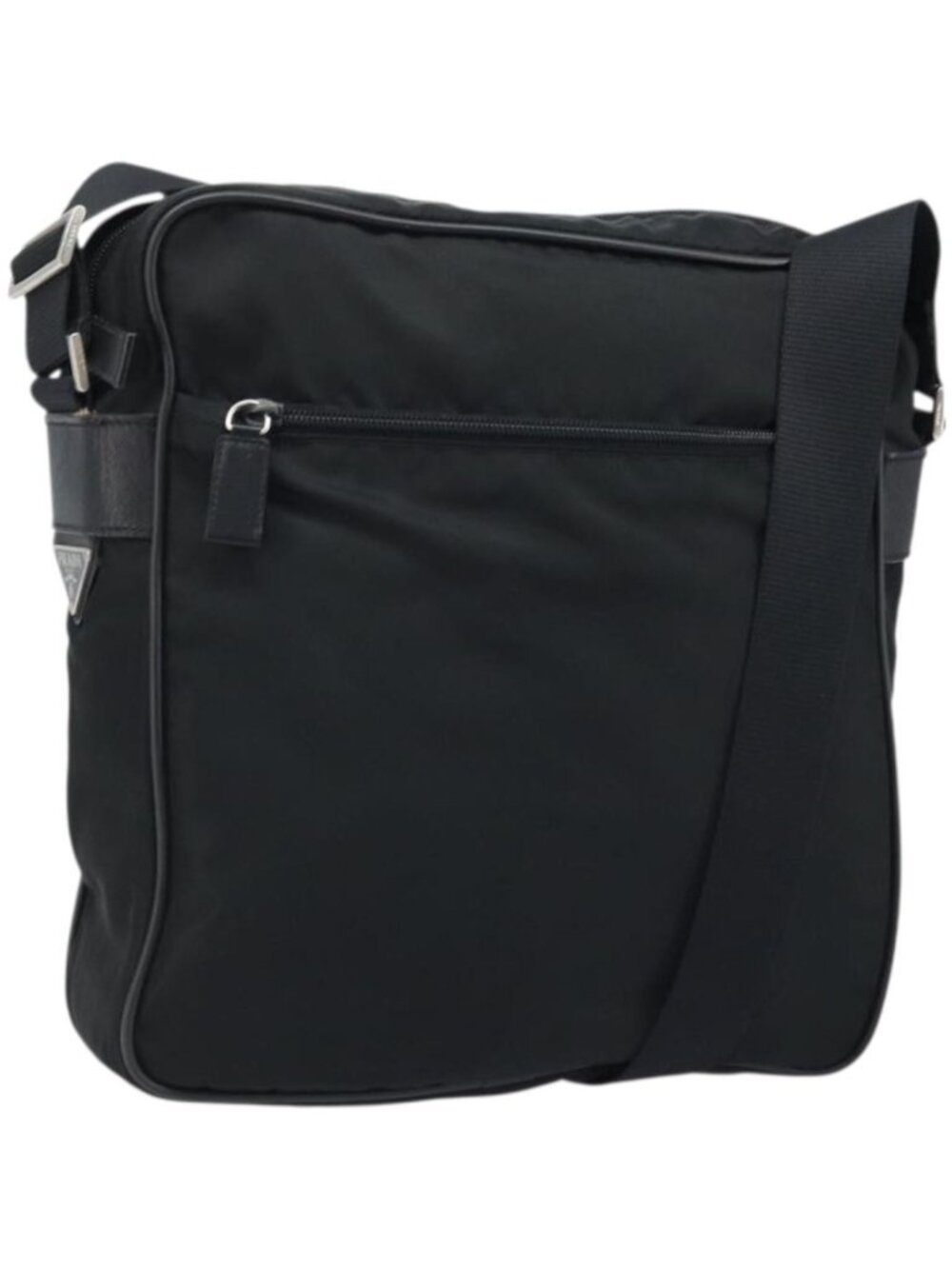 PRADA Shoulder Bag Nylon Black Silver